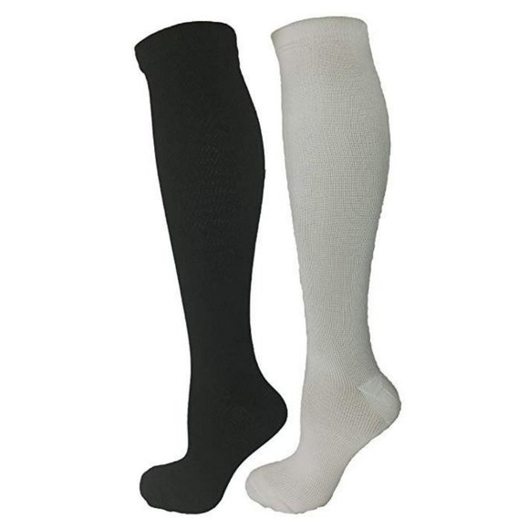 Black & White 2 Pair Small/Medium Ladies Compressi - Picture 1 of 6